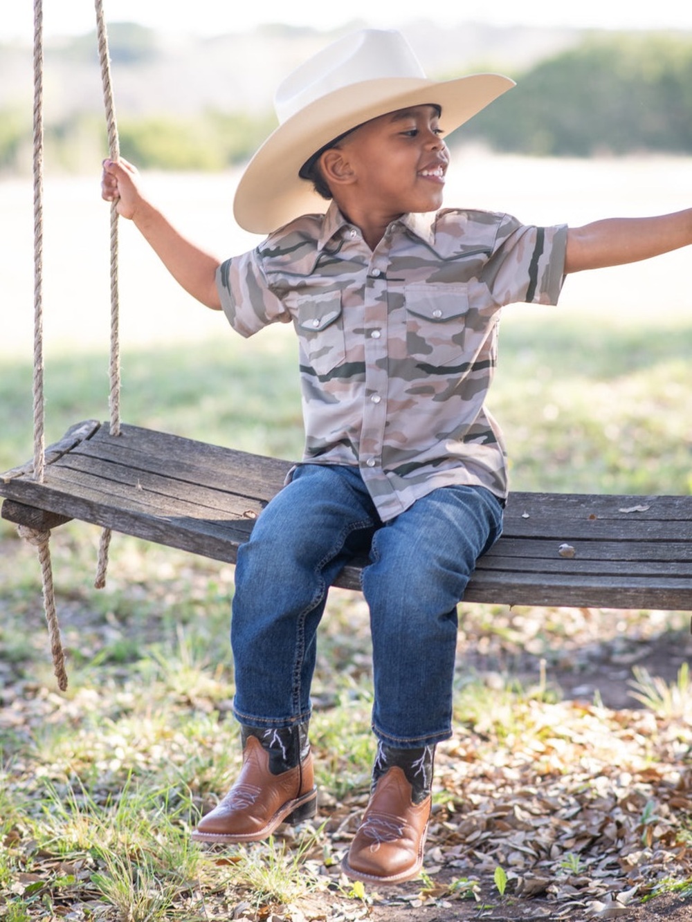 Blue Quail Classic Camo Pearl Snap Short Sleeve Western Shirt Boys 3T